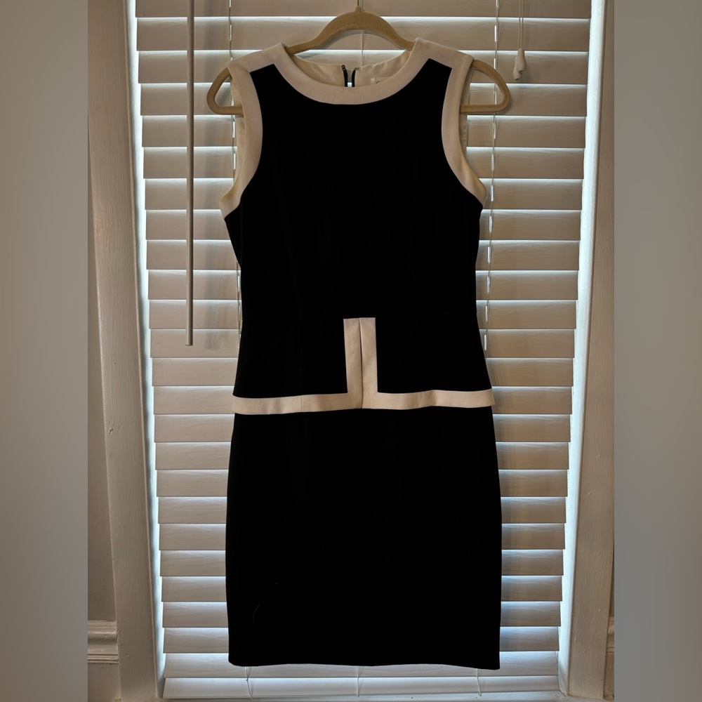 Calvin Klein Black and White Sleeveless Dress